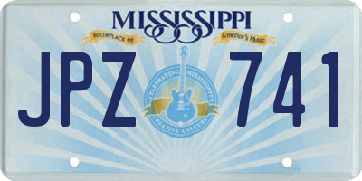 MS license plate JPZ741