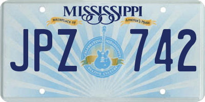 MS license plate JPZ742