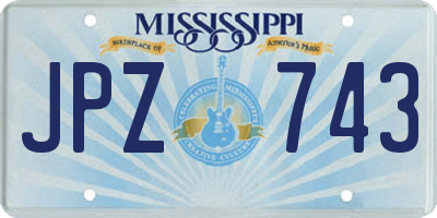 MS license plate JPZ743