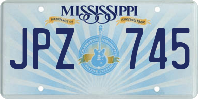 MS license plate JPZ745