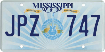 MS license plate JPZ747