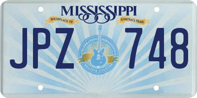 MS license plate JPZ748