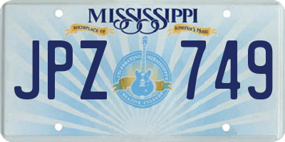 MS license plate JPZ749