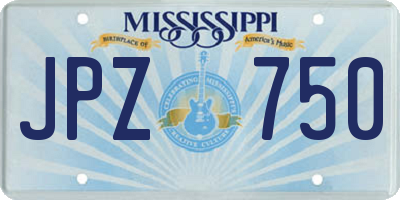 MS license plate JPZ750