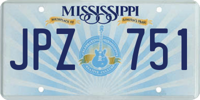 MS license plate JPZ751