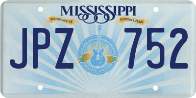 MS license plate JPZ752