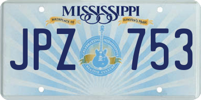 MS license plate JPZ753