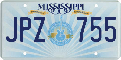 MS license plate JPZ755