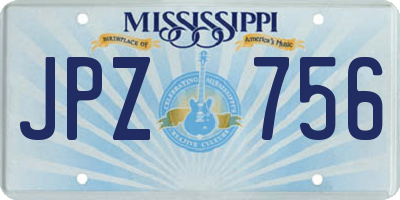 MS license plate JPZ756