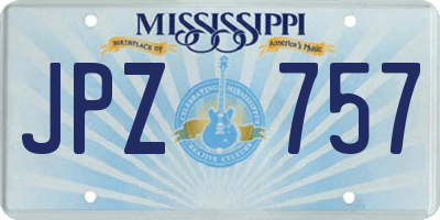 MS license plate JPZ757