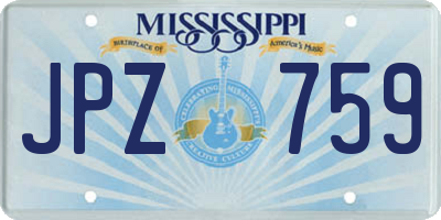 MS license plate JPZ759