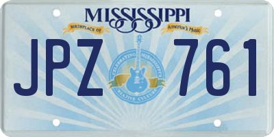 MS license plate JPZ761
