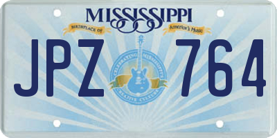 MS license plate JPZ764