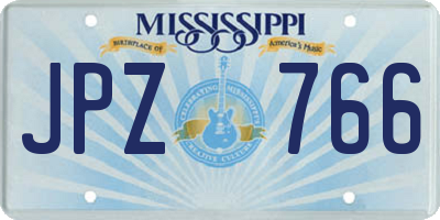 MS license plate JPZ766