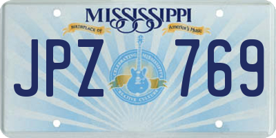 MS license plate JPZ769
