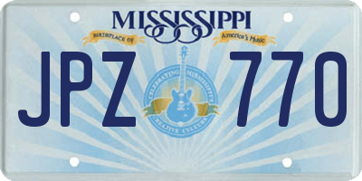MS license plate JPZ770