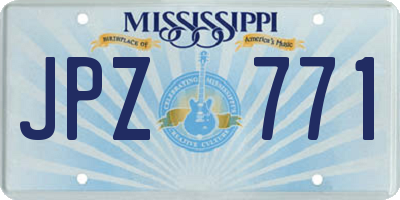 MS license plate JPZ771