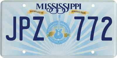 MS license plate JPZ772