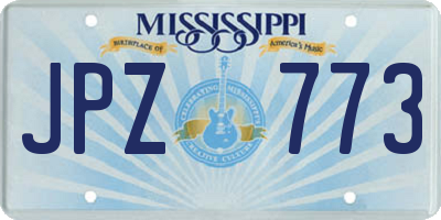 MS license plate JPZ773