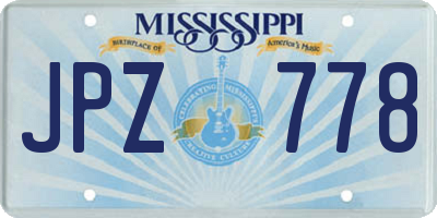 MS license plate JPZ778