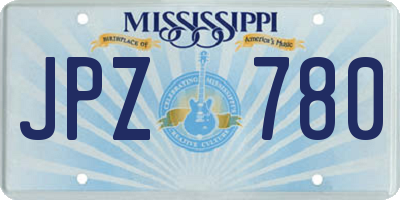 MS license plate JPZ780