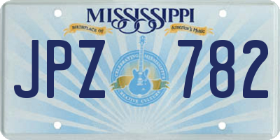MS license plate JPZ782