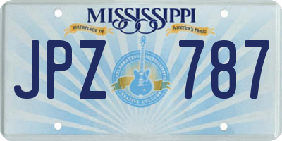 MS license plate JPZ787