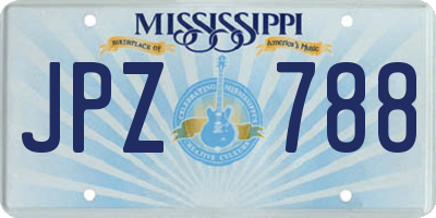 MS license plate JPZ788