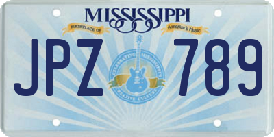 MS license plate JPZ789
