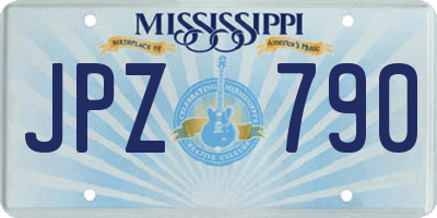 MS license plate JPZ790