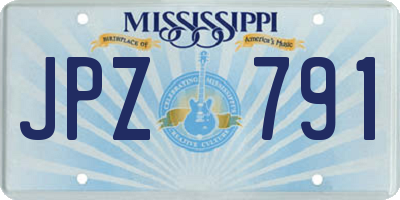 MS license plate JPZ791