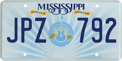 MS license plate JPZ792