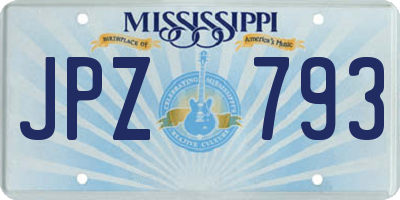 MS license plate JPZ793