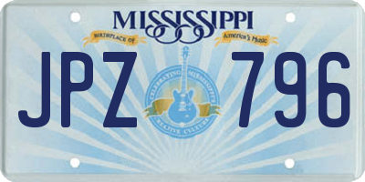 MS license plate JPZ796