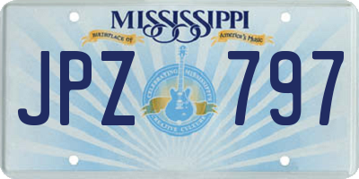 MS license plate JPZ797