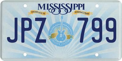 MS license plate JPZ799