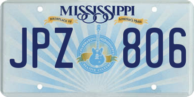 MS license plate JPZ806