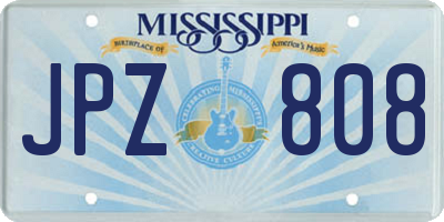 MS license plate JPZ808