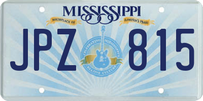 MS license plate JPZ815