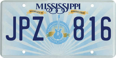 MS license plate JPZ816