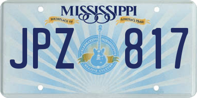 MS license plate JPZ817