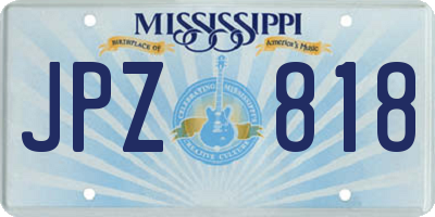 MS license plate JPZ818