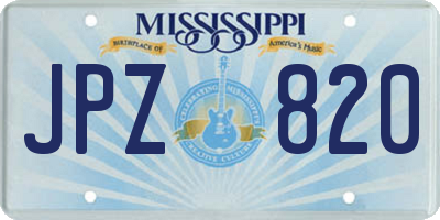 MS license plate JPZ820