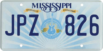 MS license plate JPZ826