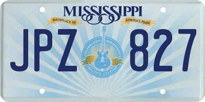 MS license plate JPZ827