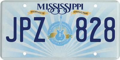 MS license plate JPZ828