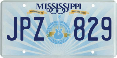 MS license plate JPZ829