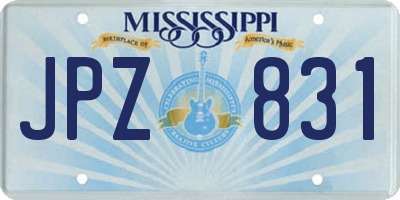 MS license plate JPZ831