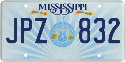 MS license plate JPZ832