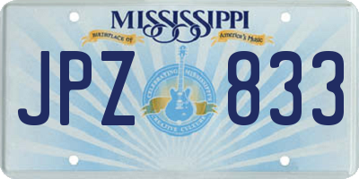 MS license plate JPZ833